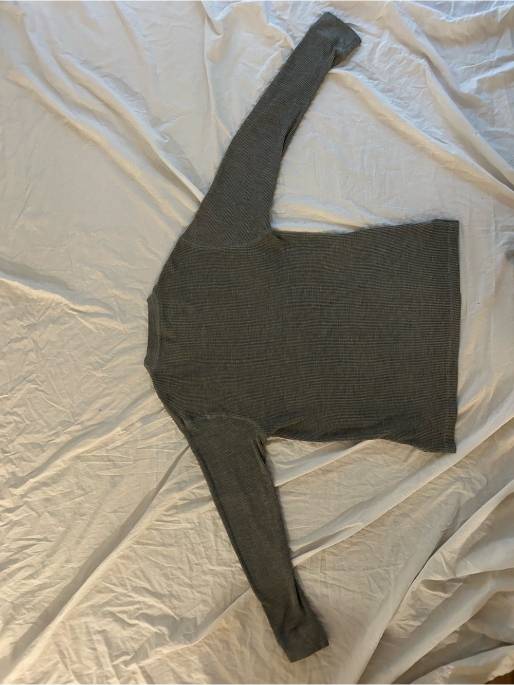 Preswick & Moore Heather Gray Ribbed Crew Sweatshirt - Picture 13 of 13